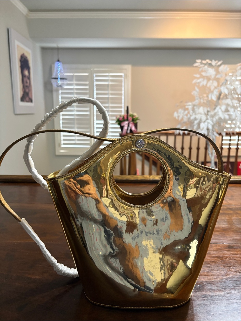 ELIZABETH and JAMES Metallic Gold Shopper Tote/Crossbody